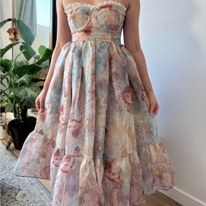 NWT Selkie corset puff midi dress